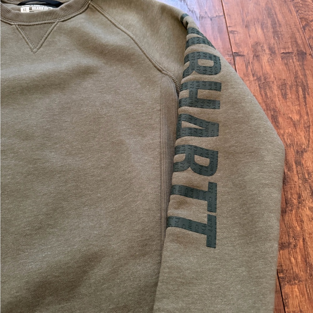 Carhartt Women's Relaxed
Fit Crewneck Logo Olive Sweatshirt - Picture 6 of 15